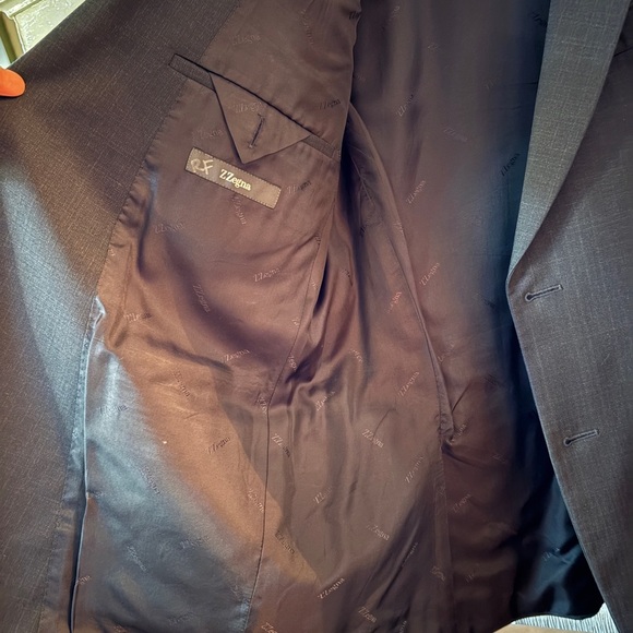 Men's Z Zegna Navy Windowpane Blazer 38R - Picture 5 of 11